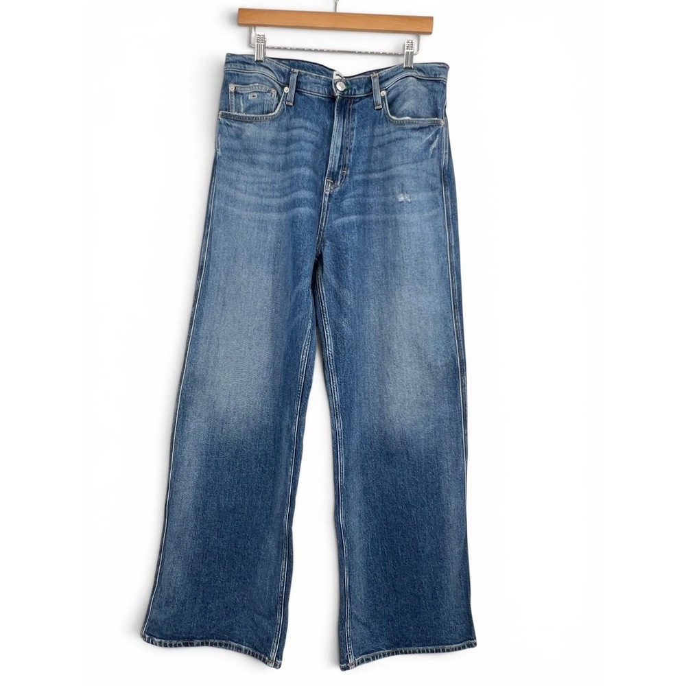 Tommy‎ Jeans Claire High Rise Wide Leg Jeans Medium Wash Blue Denim Women 32 14